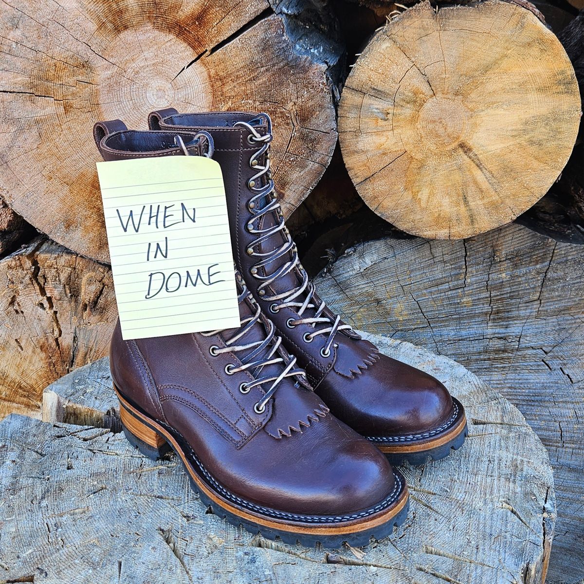 Photo by shipwreckwillie on November 4, 2024 of the Drew's Boots 10-inch Logger in Brown Smooth.