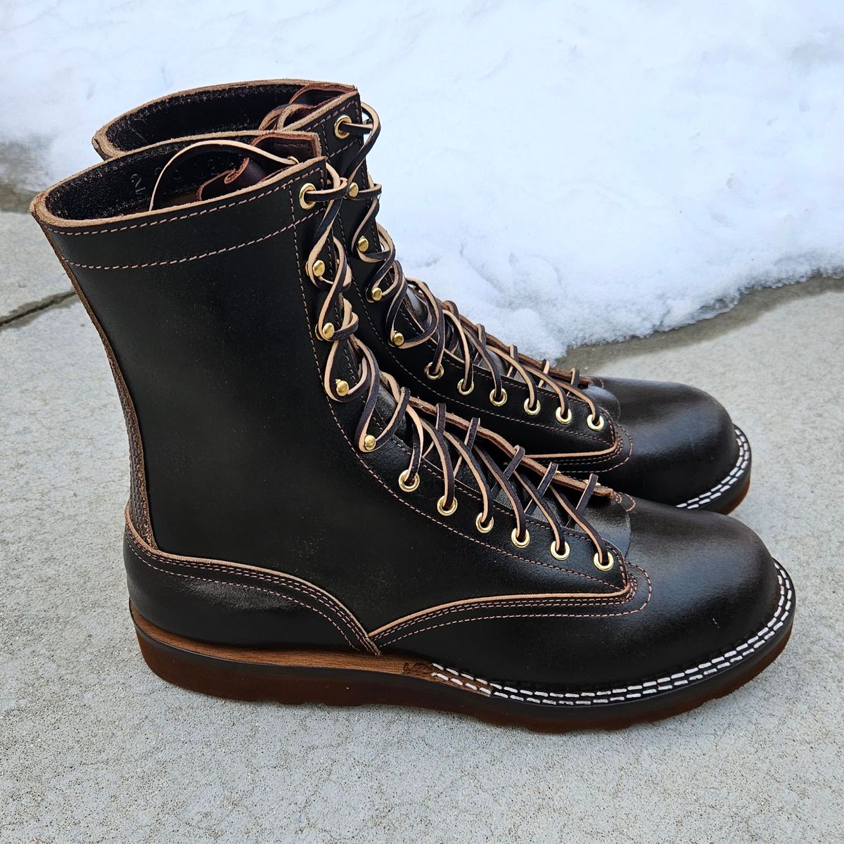 Photo by shipwreckwillie on February 15, 2025 of the Nicks Lace To Toe in Horween Brown Waxed Flesh.