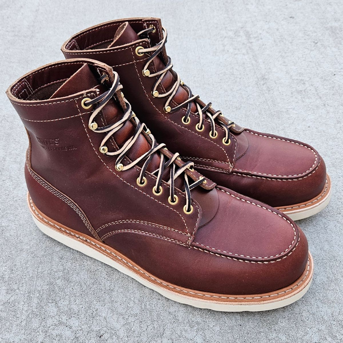 Photo by shipwreckwillie on March 20, 2025 of the White's Perry 6" Select in Seidel British Tan Double Shot.