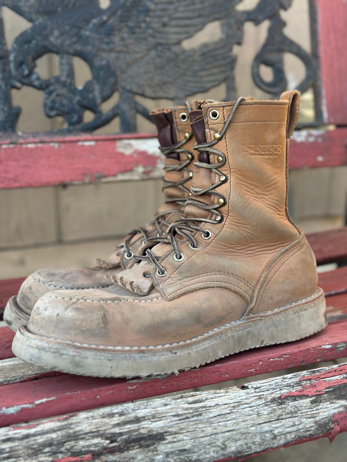 Photo by KuKuSparky on February 6, 2025 of the Nicks Moc Toe Pro in Seidel 1964 Tan.