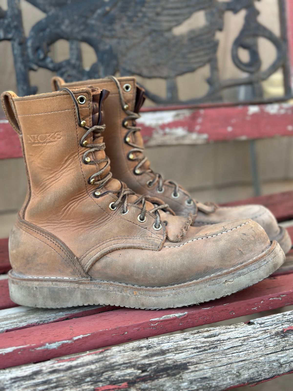 Photo by KuKuSparky on February 6, 2025 of the Nicks Moc Toe Pro in Seidel 1964 Tan.