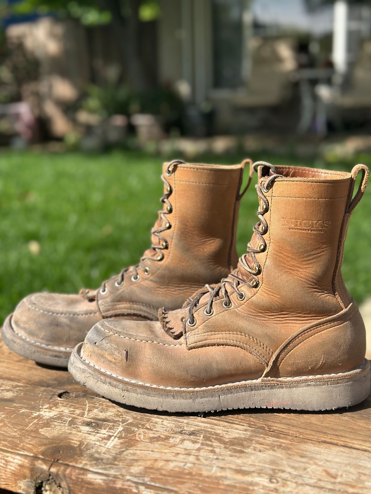 Photo by KuKuSparky on April 5, 2025 of the Nicks Moc Toe Pro in Seidel 1964 Tan.