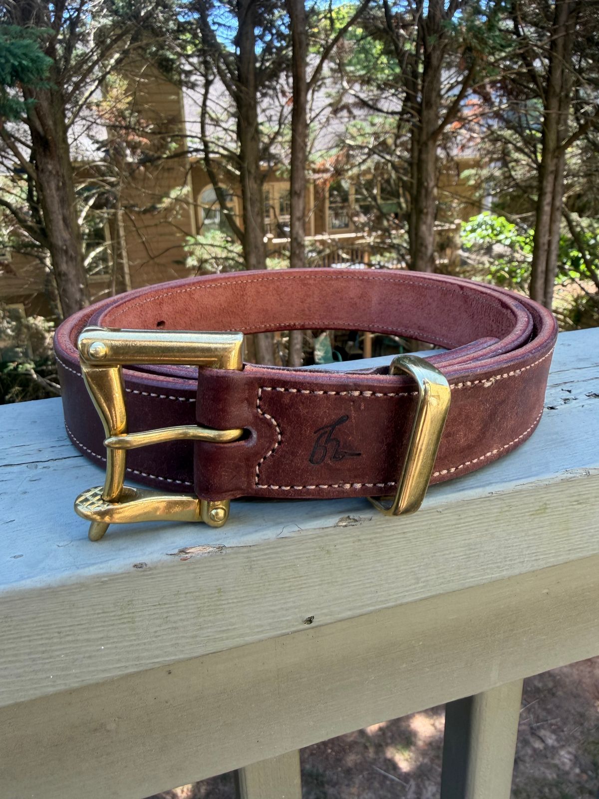 Photo by BigDawg308 on May 14, 2026 of the BHHB Leather Belt in Badalassi Carlo Dark Brown Pueblo & Herman Oak Bark Tanned.