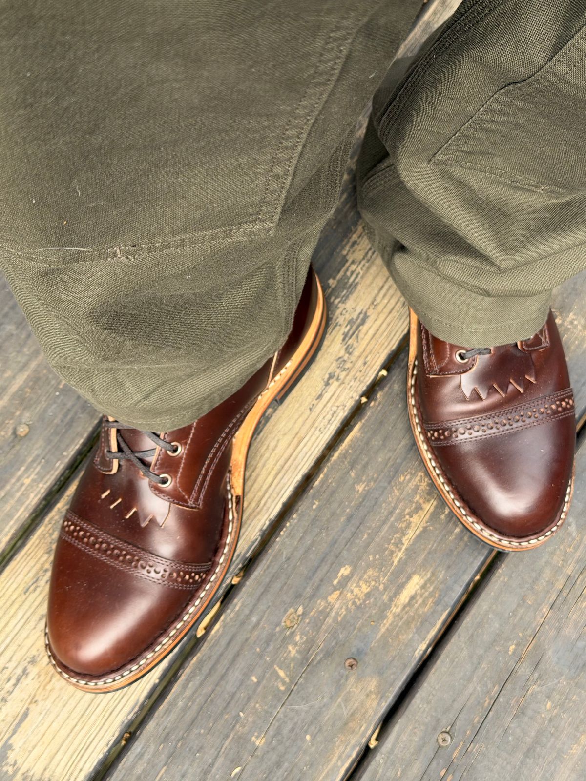 Photo by BigDawg308 on December 21, 2025 of the White's MP-Sherman Toe Cap in Horween Brown Chromexcel Horsehide.