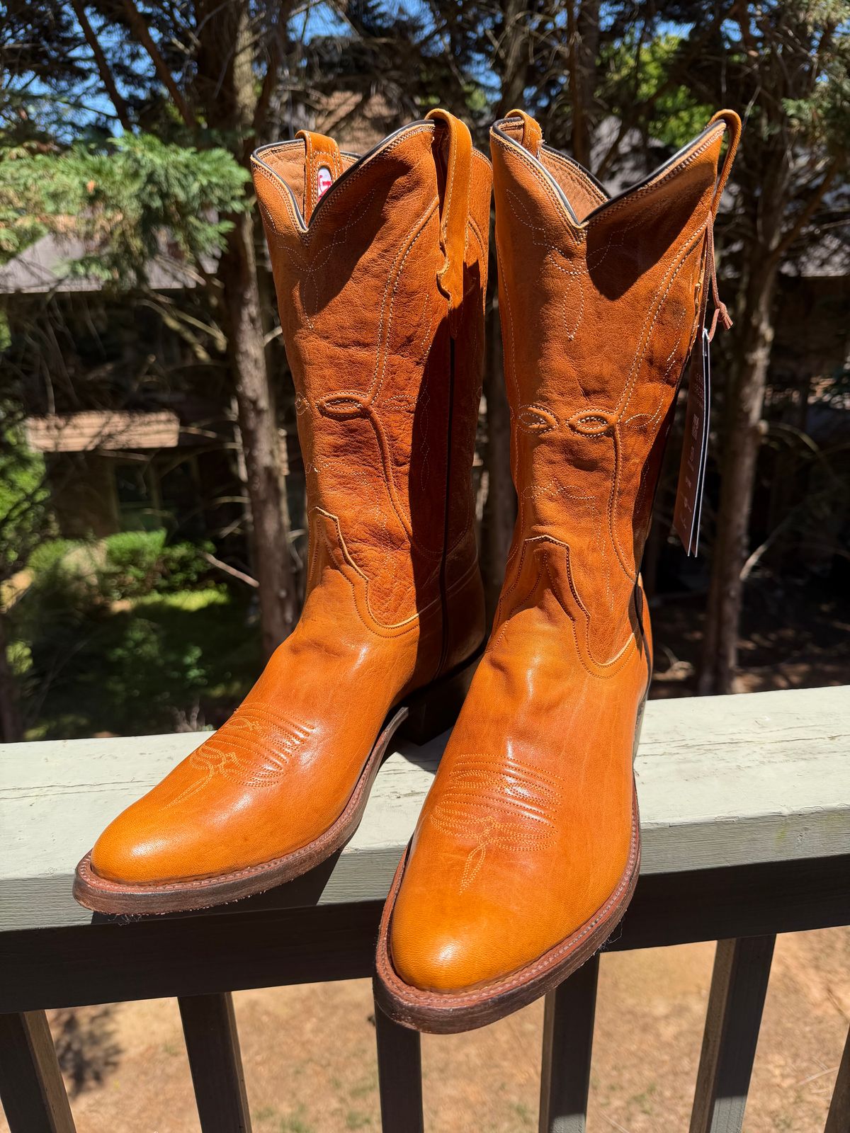 Photo by BigDawg308 on May 15, 2026 of the Rios of Mercedes Coronado Leather No. 20 - J Boot in Horween Aspen Tan Horsehide.