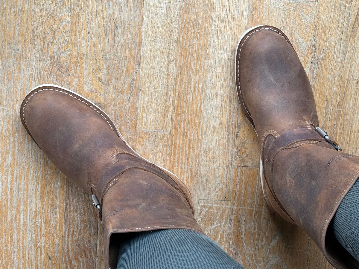 Photo by BigDawg308 on August 31, 2025 of the White's Cykel 4014 in Seidel Distressed Smooth & Seidel Distressed Roughout.