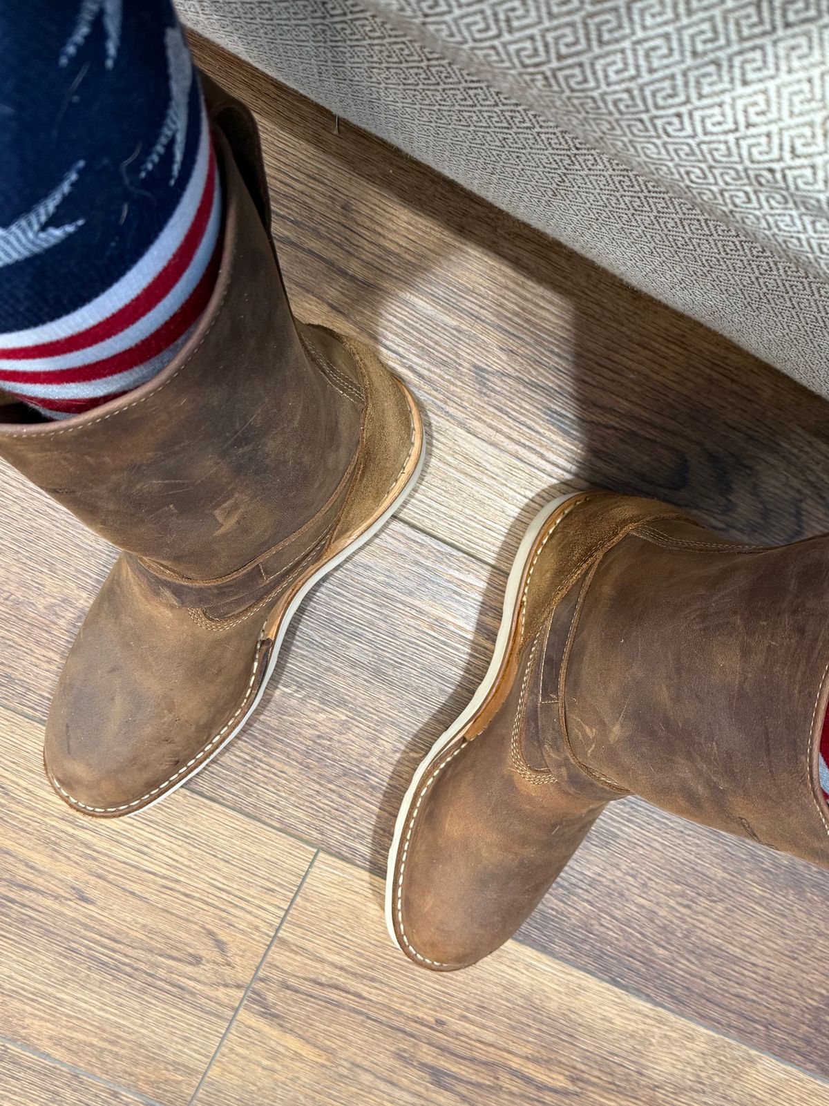 Photo by BigDawg308 on September 5, 2025 of the White's Cykel 4014 in Seidel Distressed Smooth & Seidel Distressed Roughout.