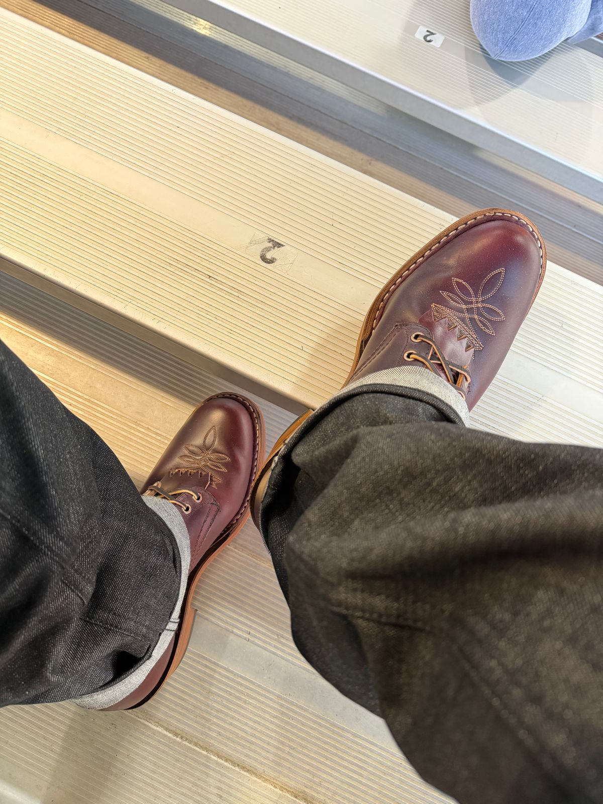 Photo by BigDawg308 on March 28, 2026 of the White's Packer in Horween Burgundy Chromexcel Horsehide.