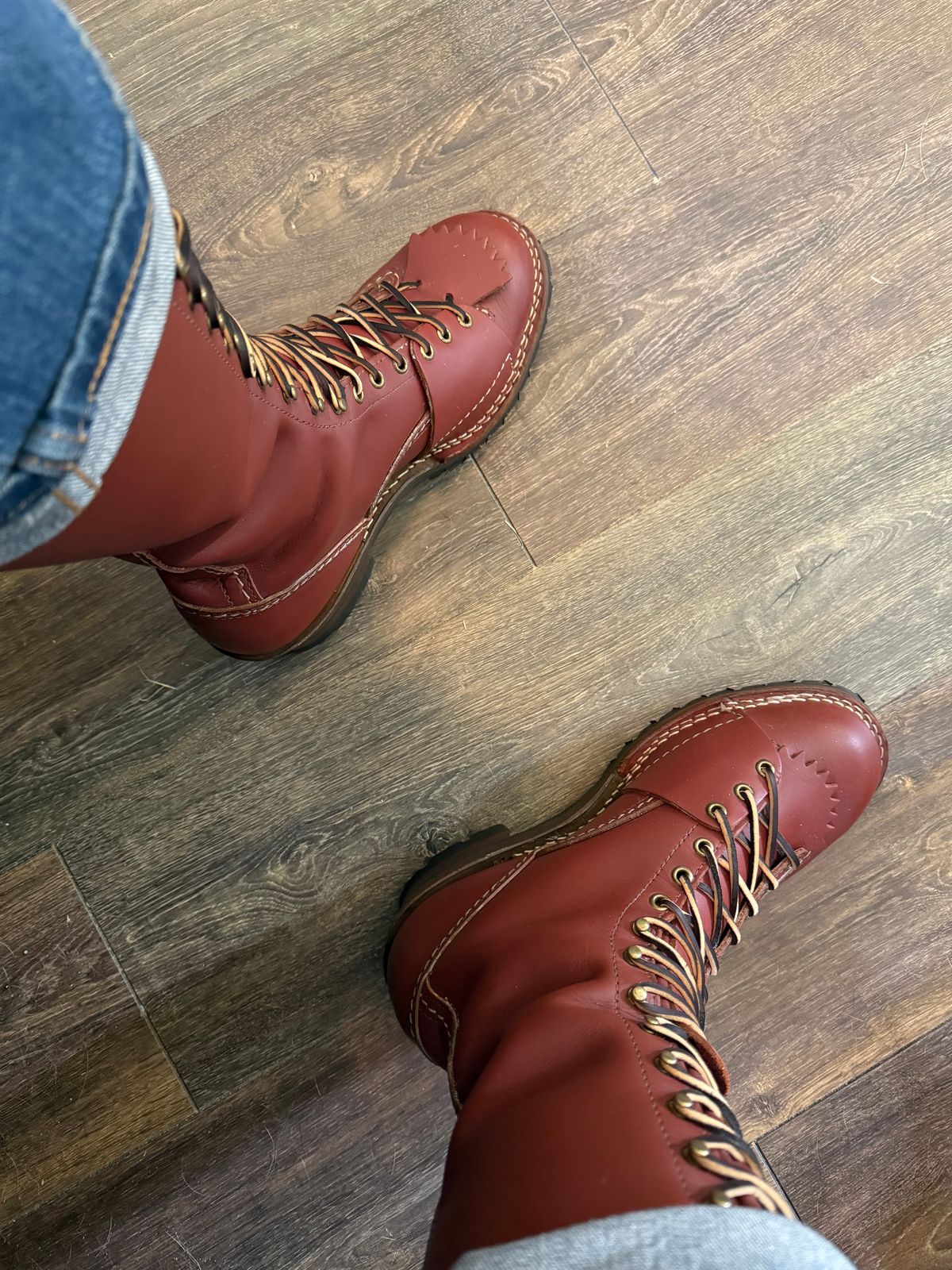 Photo by BigDawg308 on June 9, 2025 of the Wesco Highliner in Seidel Redwood Oil Tan.