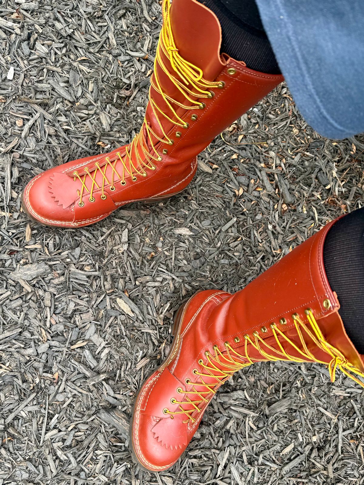 Photo by BigDawg308 on May 16, 2025 of the Wesco Highliner in Seidel Redwood Oil Tan.
