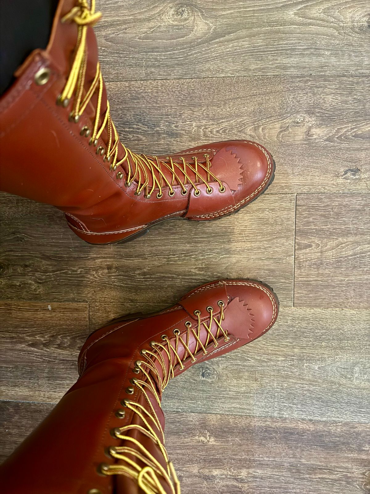 Photo by BigDawg308 on May 16, 2025 of the Wesco Highliner in Seidel Redwood Oil Tan.