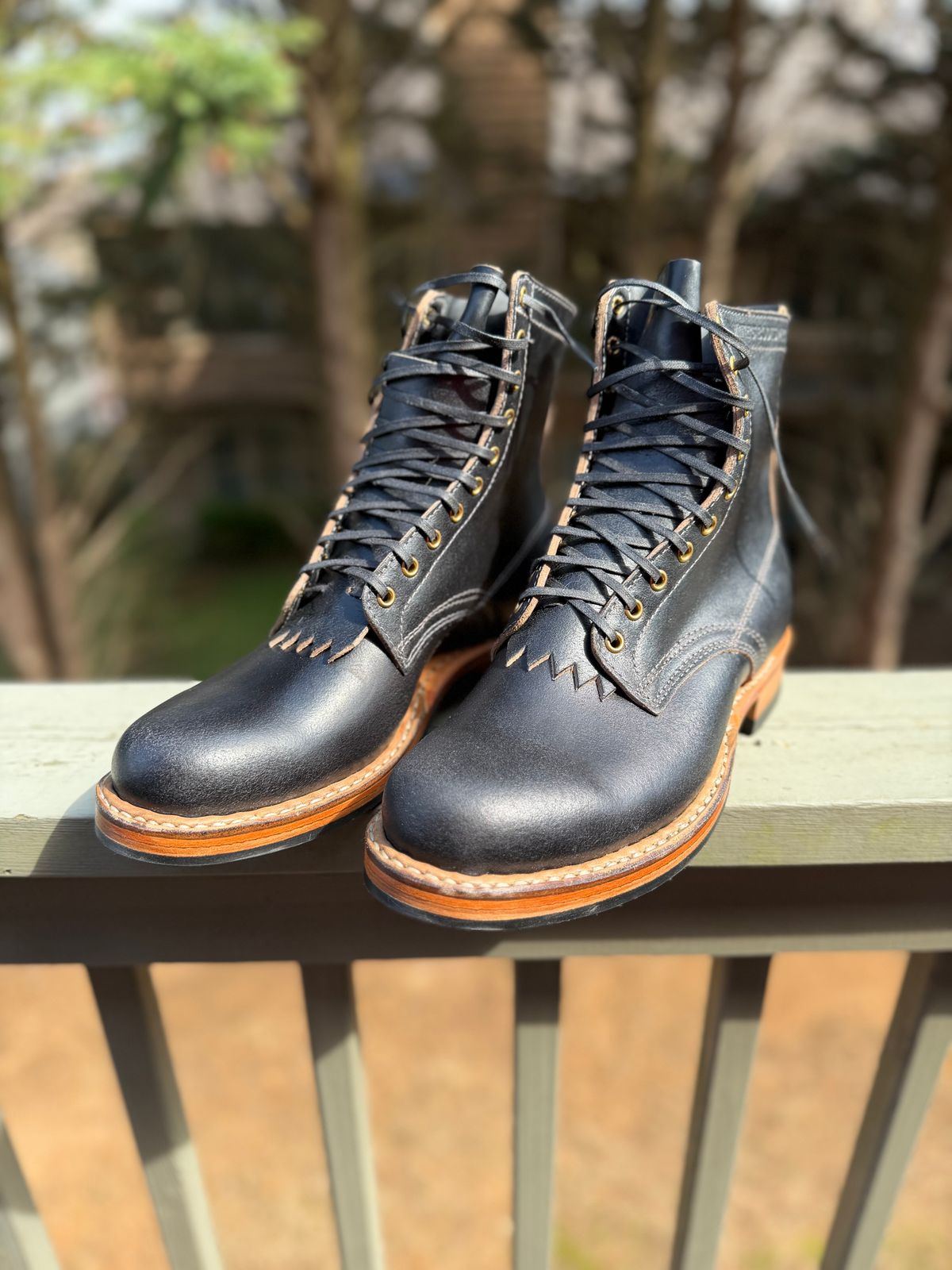 Photo by BigDawg308 on March 11, 2026 of the White's x Division Road Semi-Dress 375 in Horween Black Waxed Flesh.