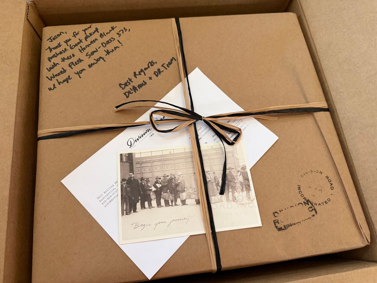 Photo by BigDawg308 on March 11, 2026 of the White's x Division Road Semi-Dress 375 in Horween Black Waxed Flesh.