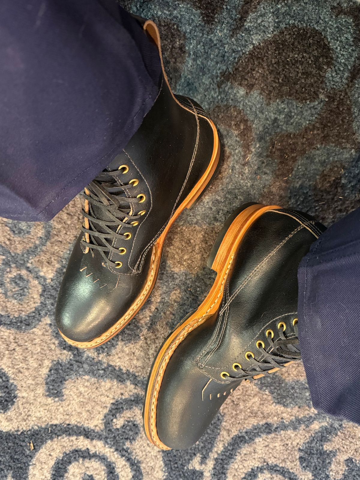 Photo by BigDawg308 on March 18, 2026 of the White's x Division Road Semi-Dress 375 in Horween Black Waxed Flesh.