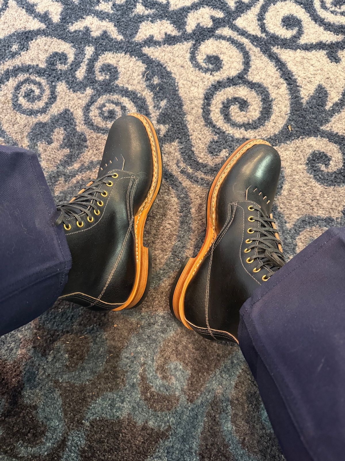 Photo by BigDawg308 on March 18, 2026 of the White's x Division Road Semi-Dress 375 in Horween Black Waxed Flesh.