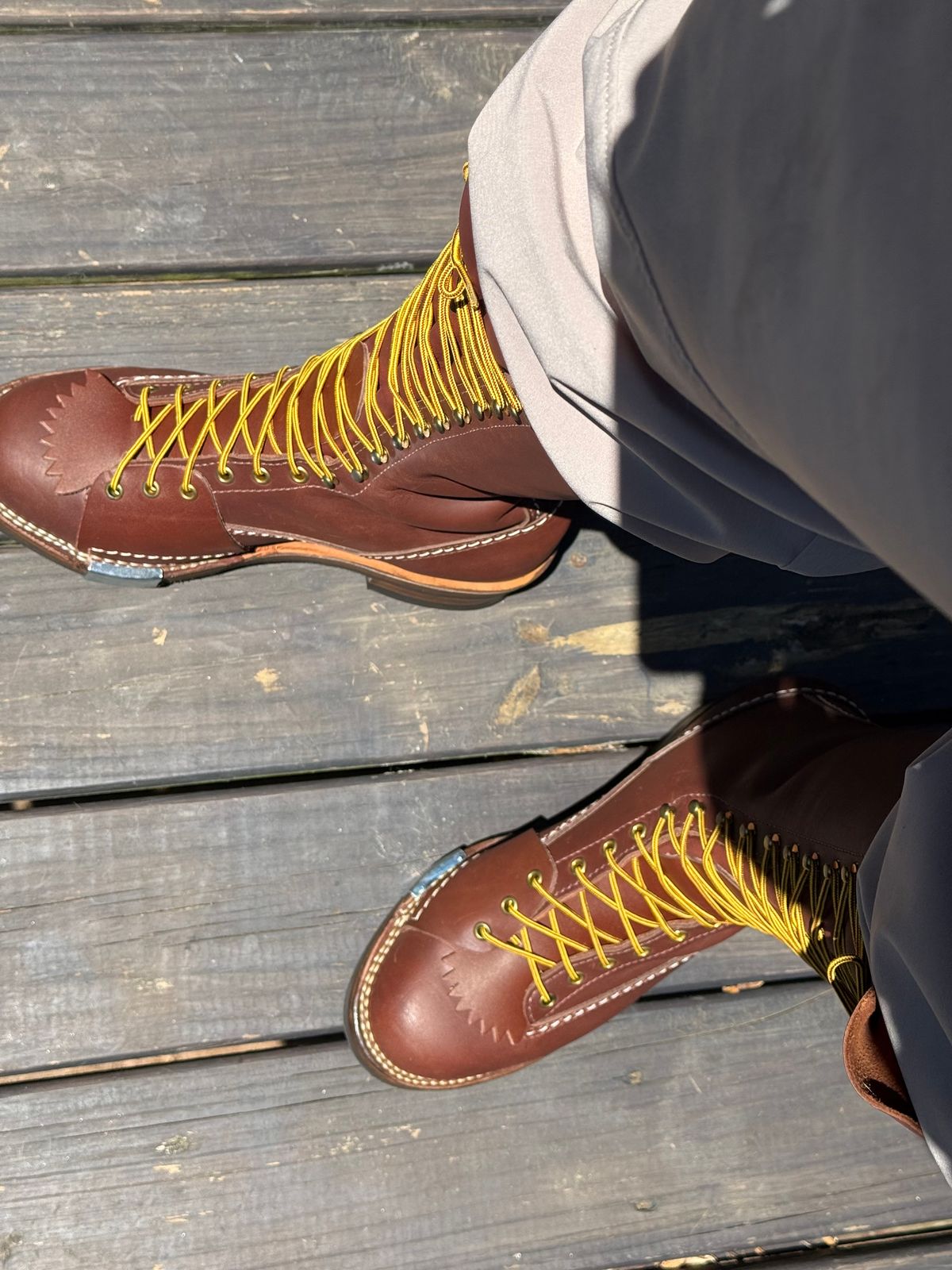 Photo by BigDawg308 on May 6, 2025 of the Wesco Highliner in Seidel Walnut Oil Tan.