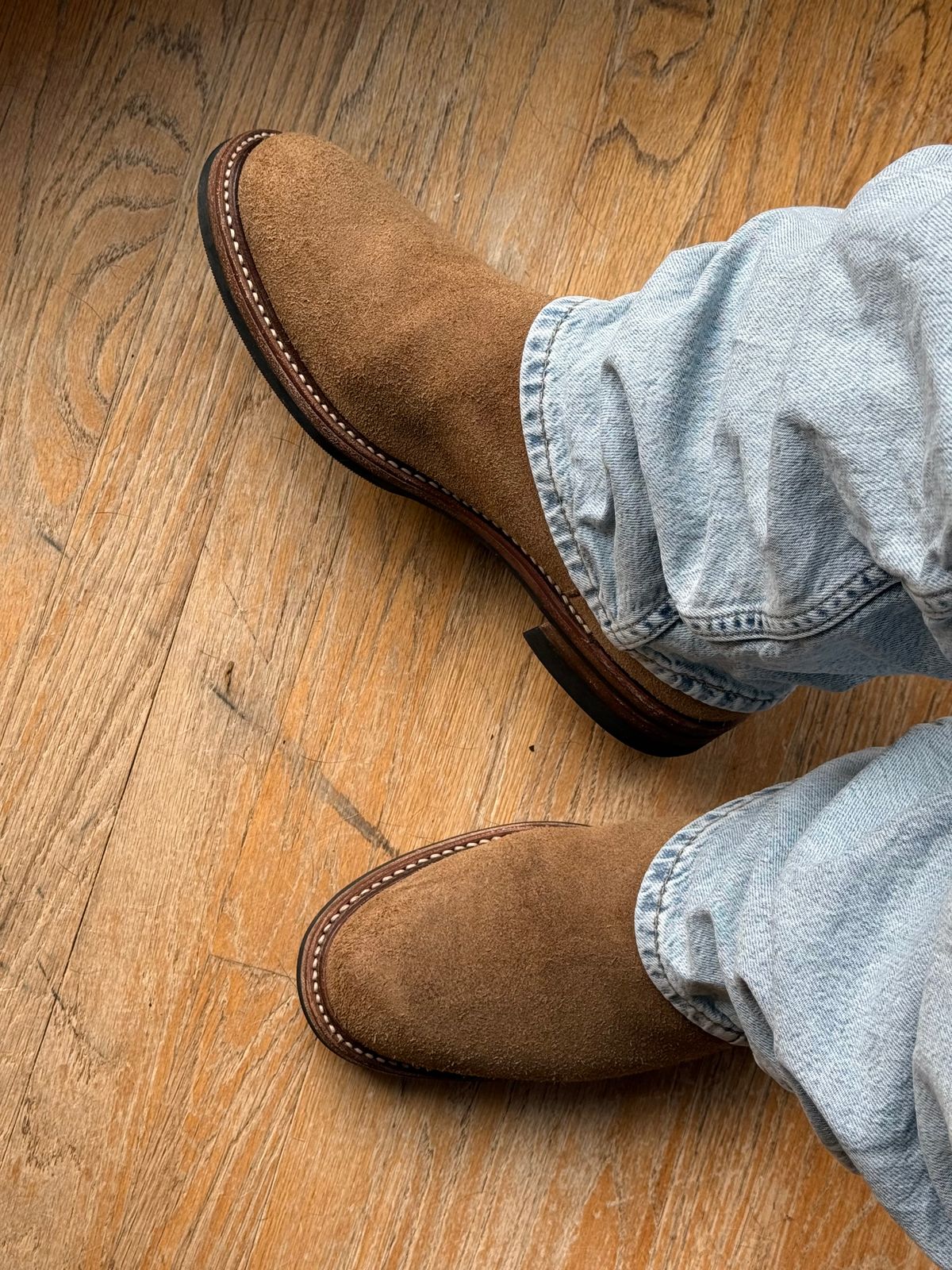 Photo by BigDawg308 on August 11, 2025 of the John Lofgren Duke Roper Boots in Horween Natural Chromexcel.