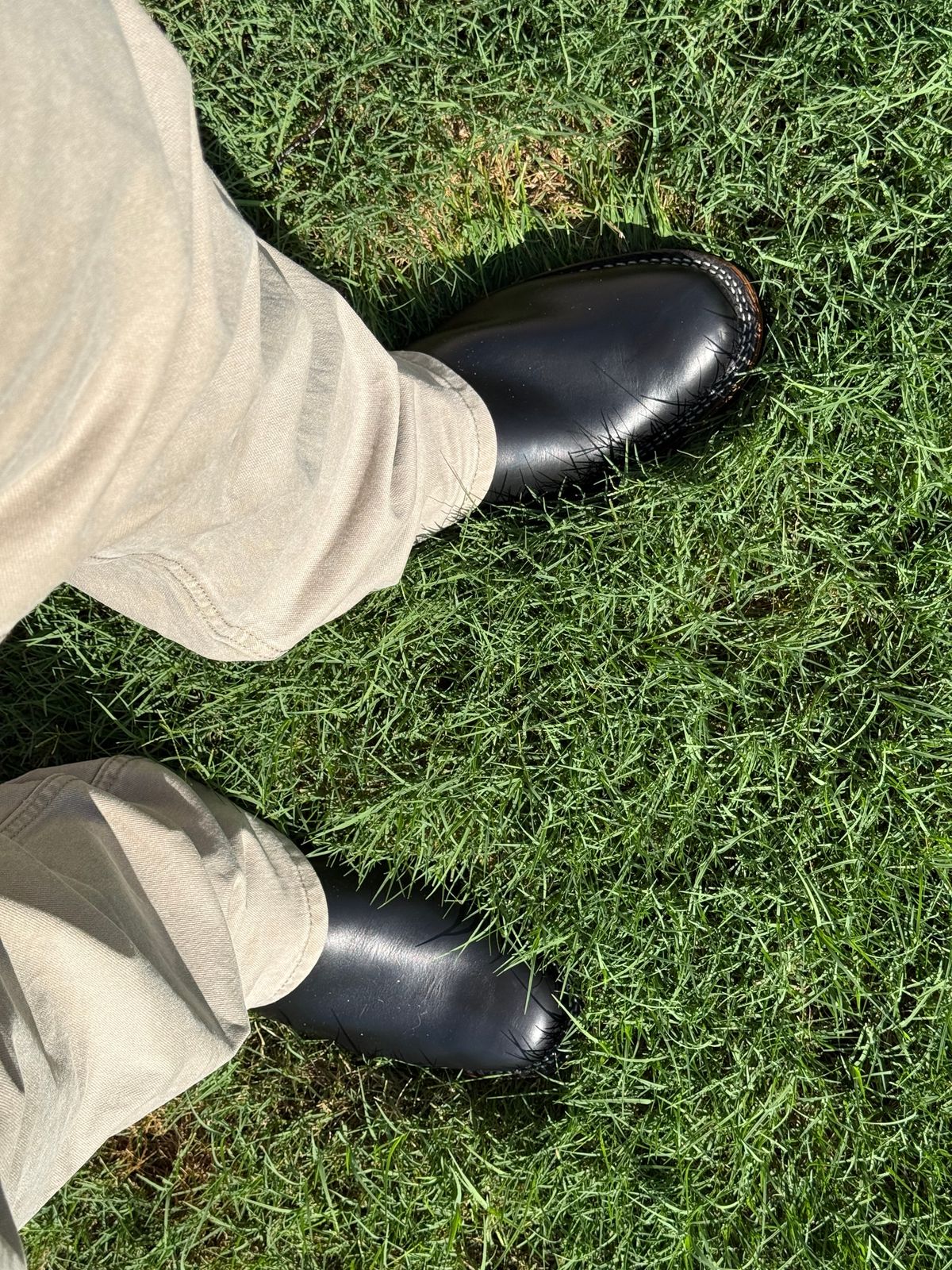Photo by BigDawg308 on July 2, 2025 of the Wesco Mister Lou in Horween Black Chromexcel Horsehide.