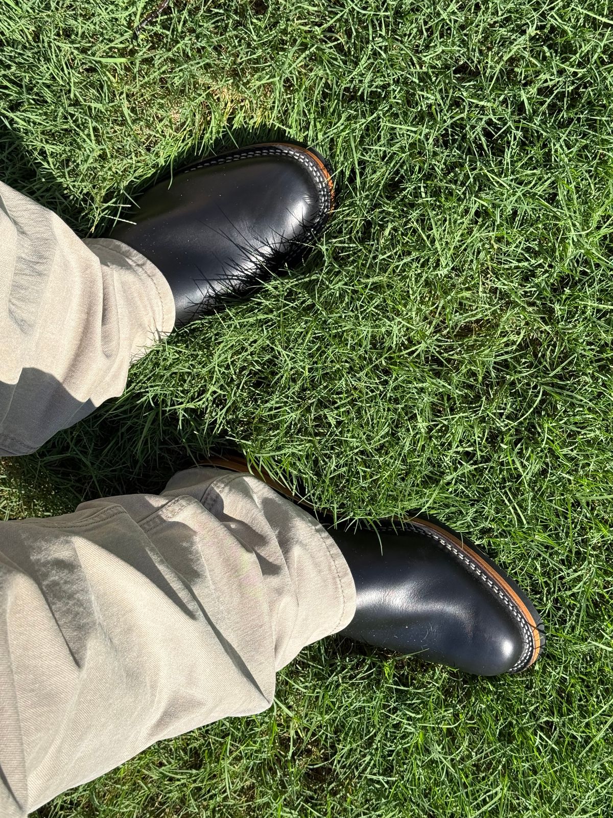 Photo by BigDawg308 on July 2, 2025 of the Wesco Mister Lou in Horween Black Chromexcel Horsehide.