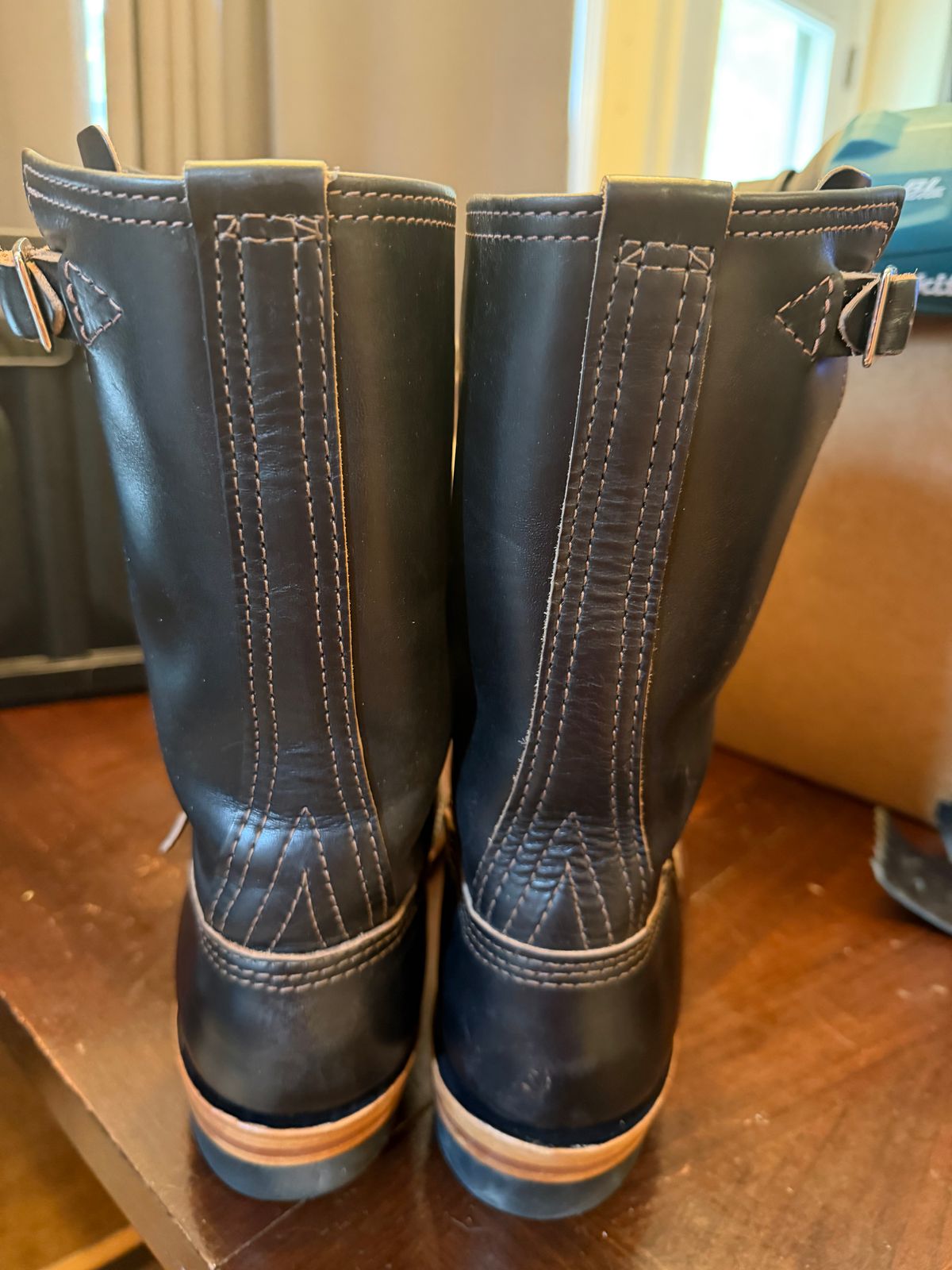 Photo by BigDawg308 on September 29, 2025 of the Wesco Mister Lou in Horween Black Chromexcel Horsehide.