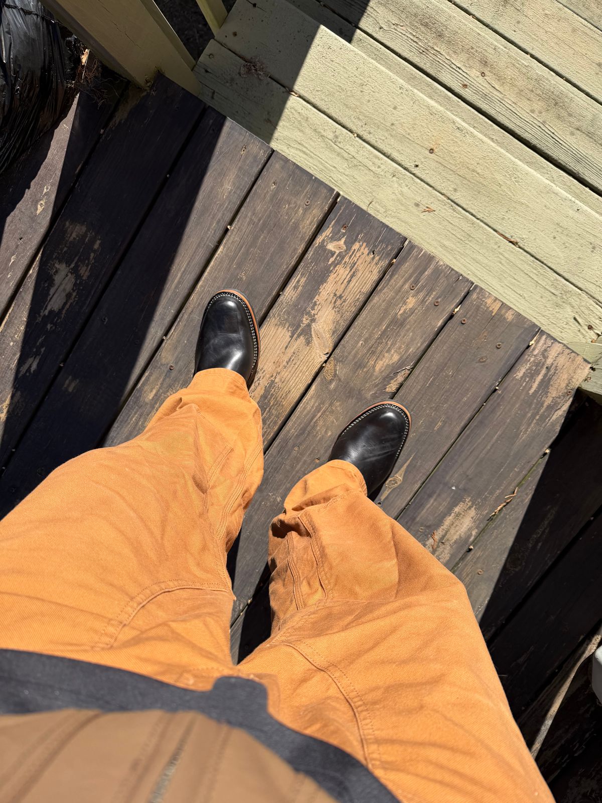 Photo by BigDawg308 on December 30, 2025 of the Wesco Mister Lou in Horween Black Chromexcel Horsehide.