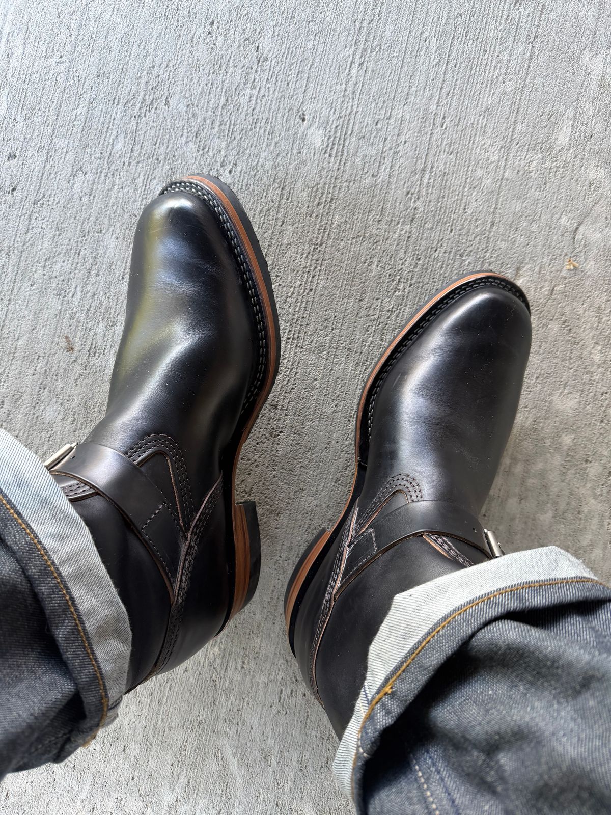 Photo by BigDawg308 on May 5, 2026 of the Wesco Mister Lou in Horween Black Chromexcel Horsehide.