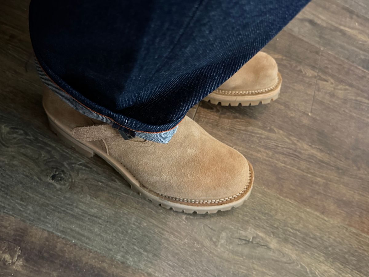 Photo by BigDawg308 on October 25, 2025 of the Wesco Boss Engineer Boot in Seidel Burlap Roughout.