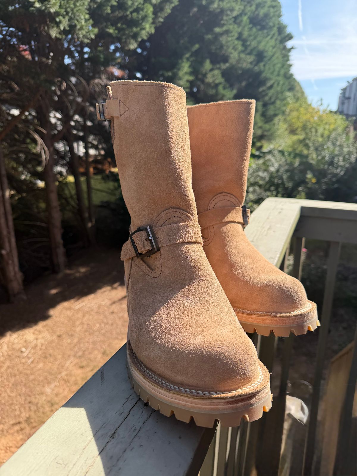 Photo by BigDawg308 on October 25, 2025 of the Wesco Boss Engineer Boot in Seidel Burlap Roughout.