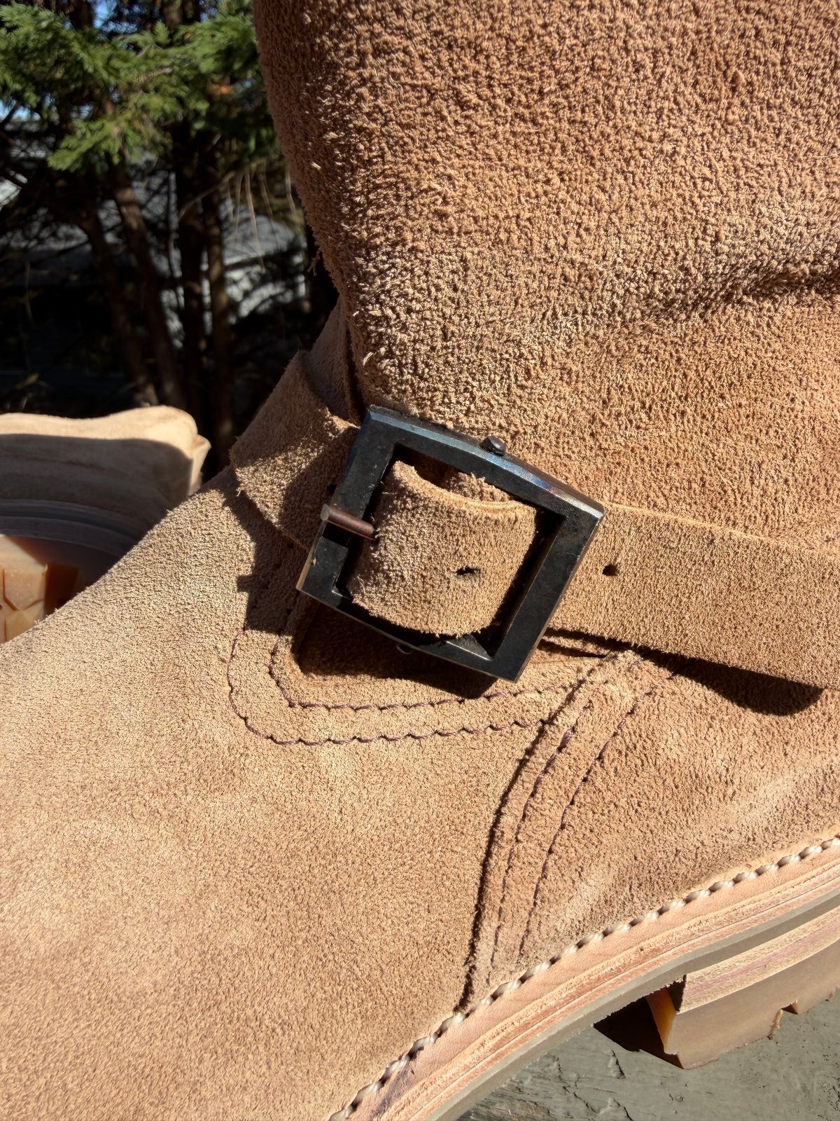 Photo by BigDawg308 on October 25, 2025 of the Wesco Boss Engineer Boot in Seidel Burlap Roughout.