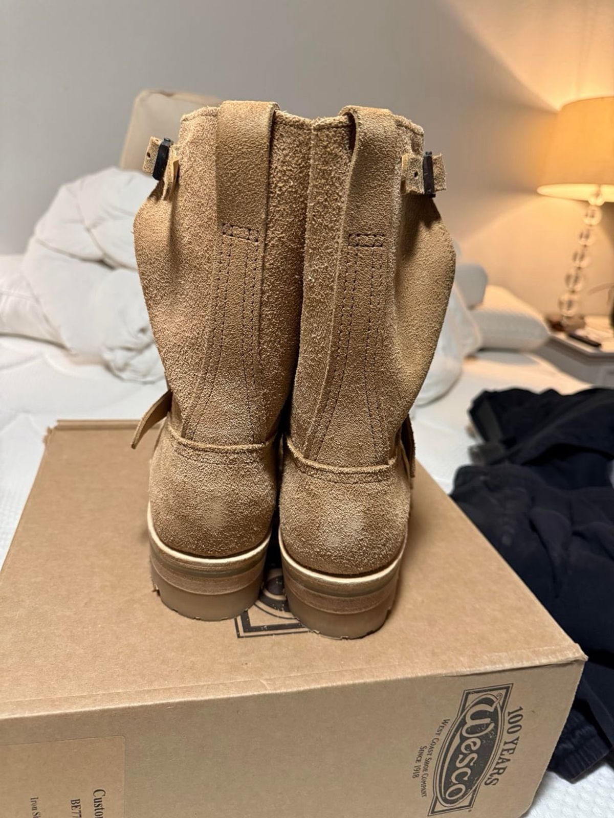 Photo by BigDawg308 on October 21, 2025 of the Wesco Boss Engineer Boot in Seidel Burlap Roughout.