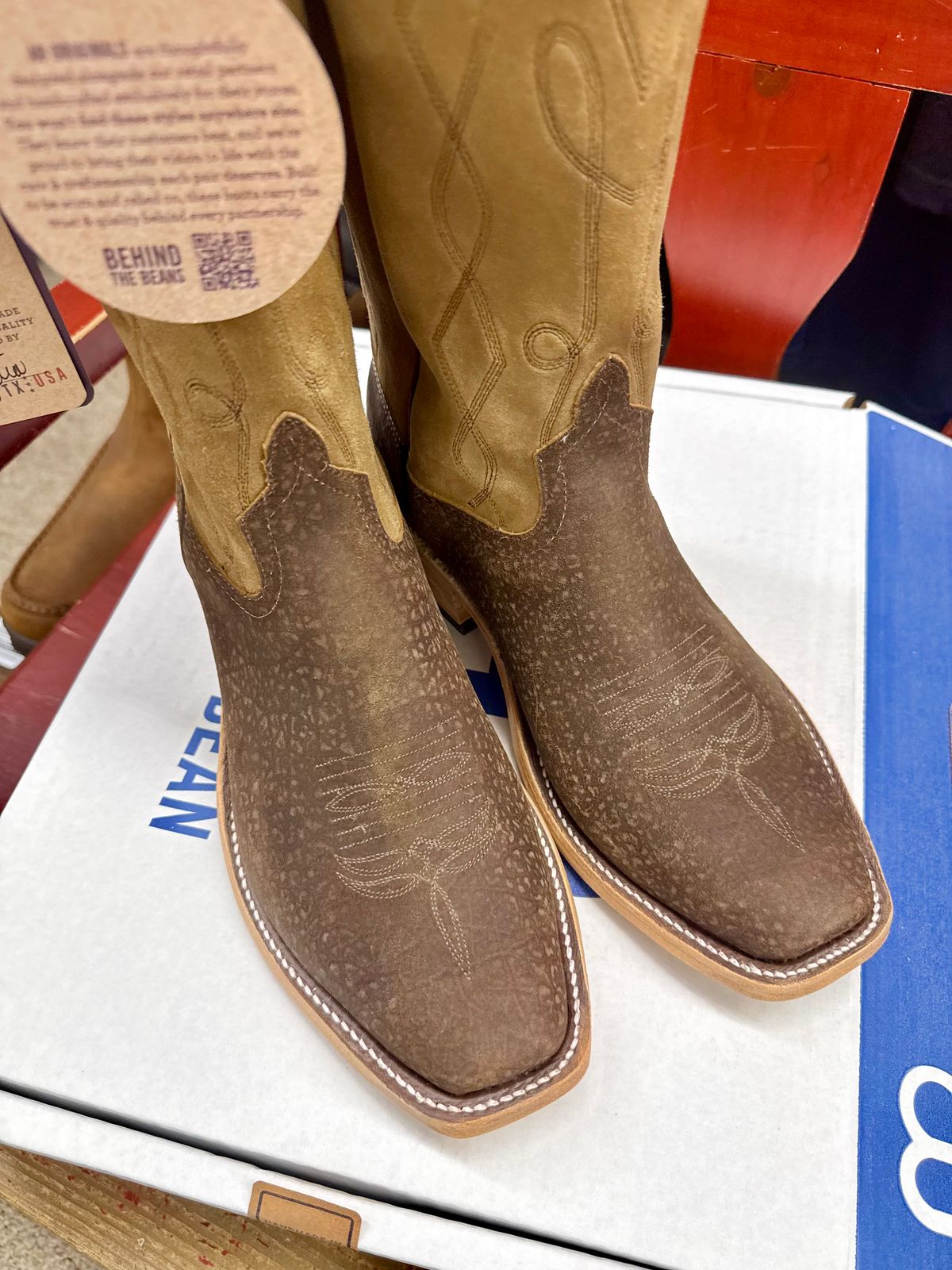 Photo by BigDawg308 on June 23, 2026 of the Anderson Bean Cutter Toe in Tan Hungry Hippo & Tan Sueded Kidskin.