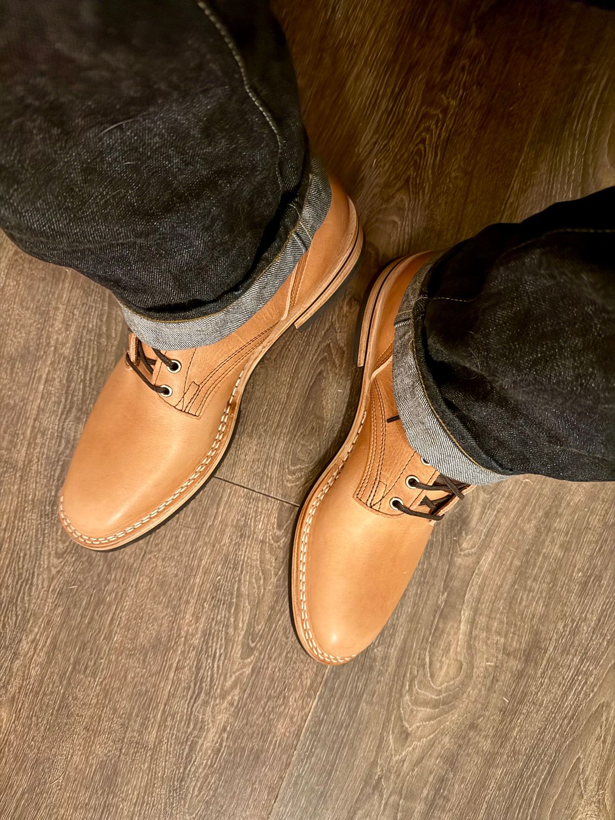 Photo by jy7.62 on February 12, 2026 of the Nicks Parkhurst V3 in Horween Light Natural Dublin.