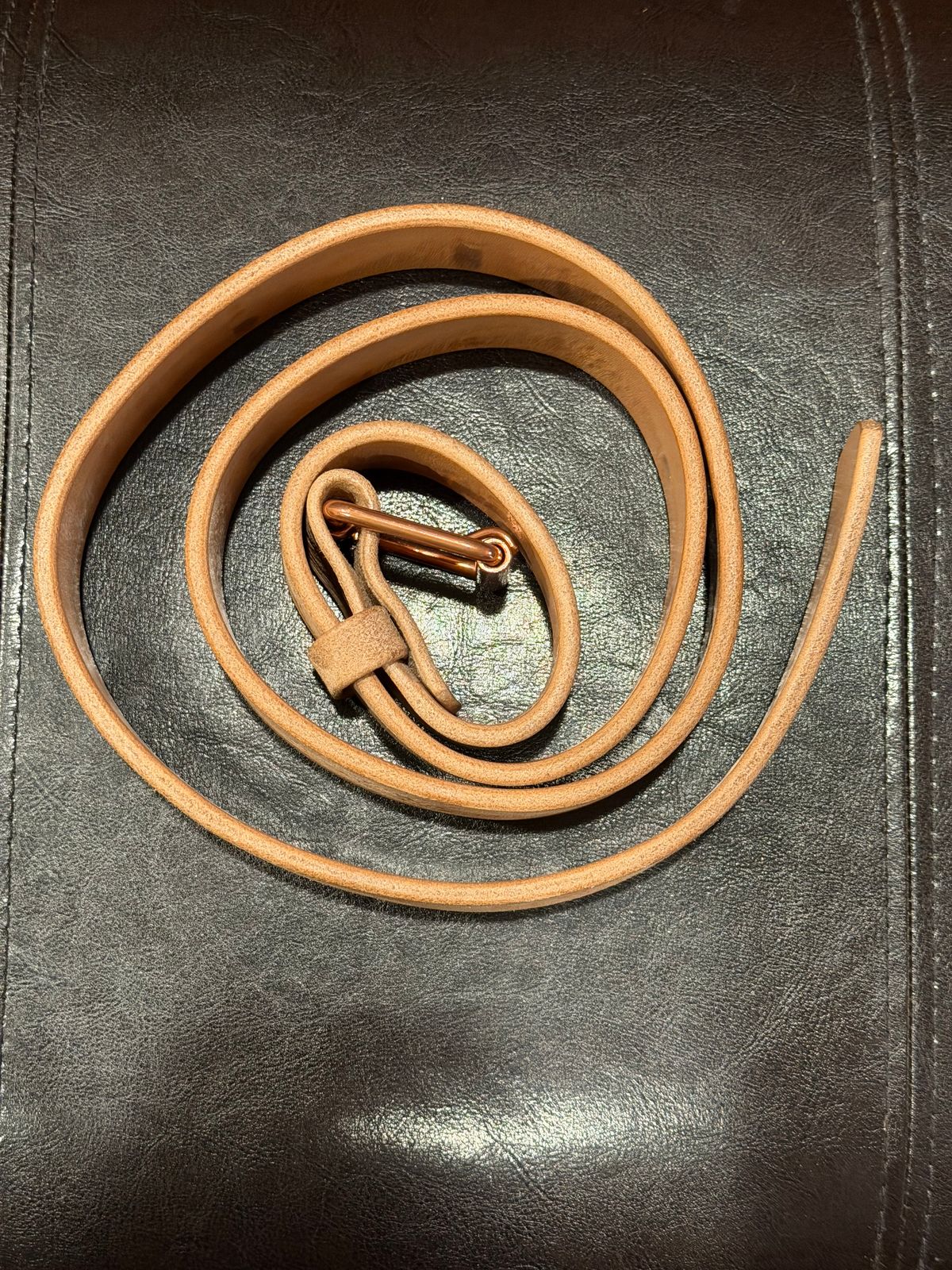 Photo by BigDawg308 on October 1, 2025 of the Harker Leatherworks Kraken in J&FJ Baker Natural Oak Bark Tanned Harness.