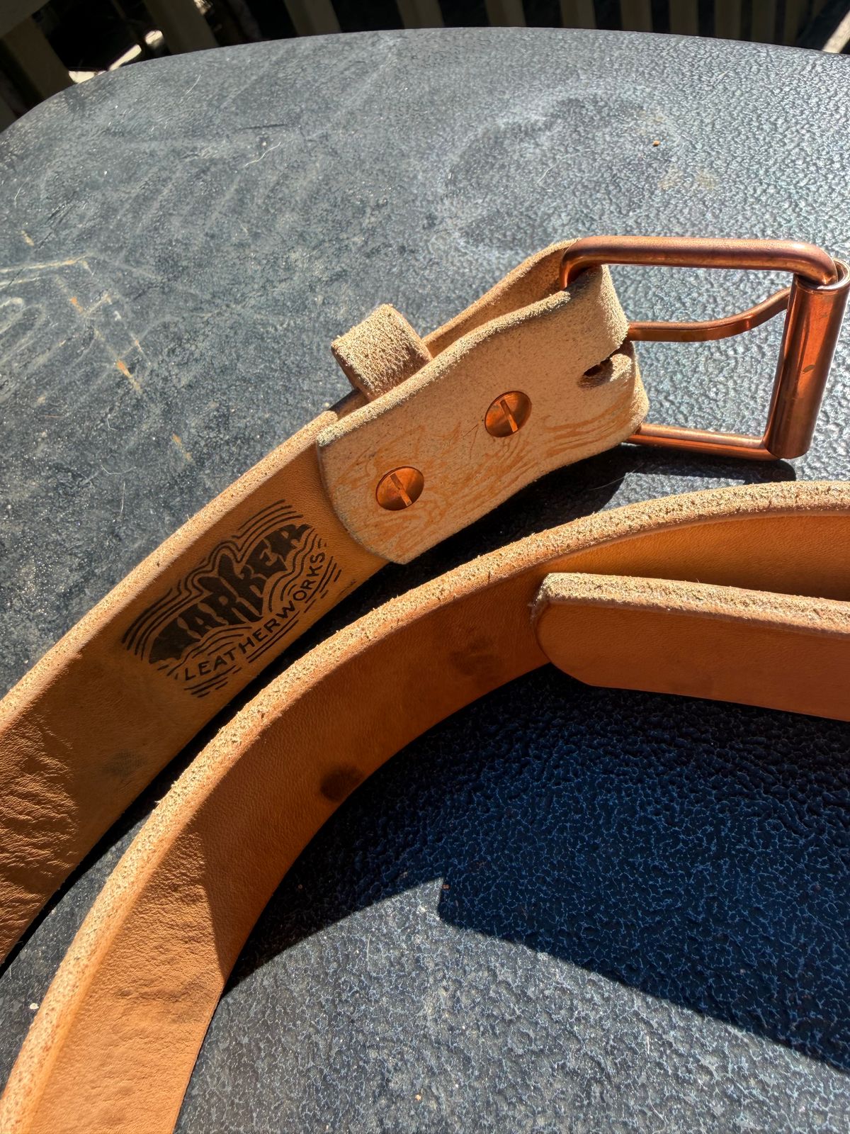 Photo by BigDawg308 on November 4, 2025 of the Harker Leatherworks Kraken in J&FJ Baker Natural Oak Bark Tanned Harness.