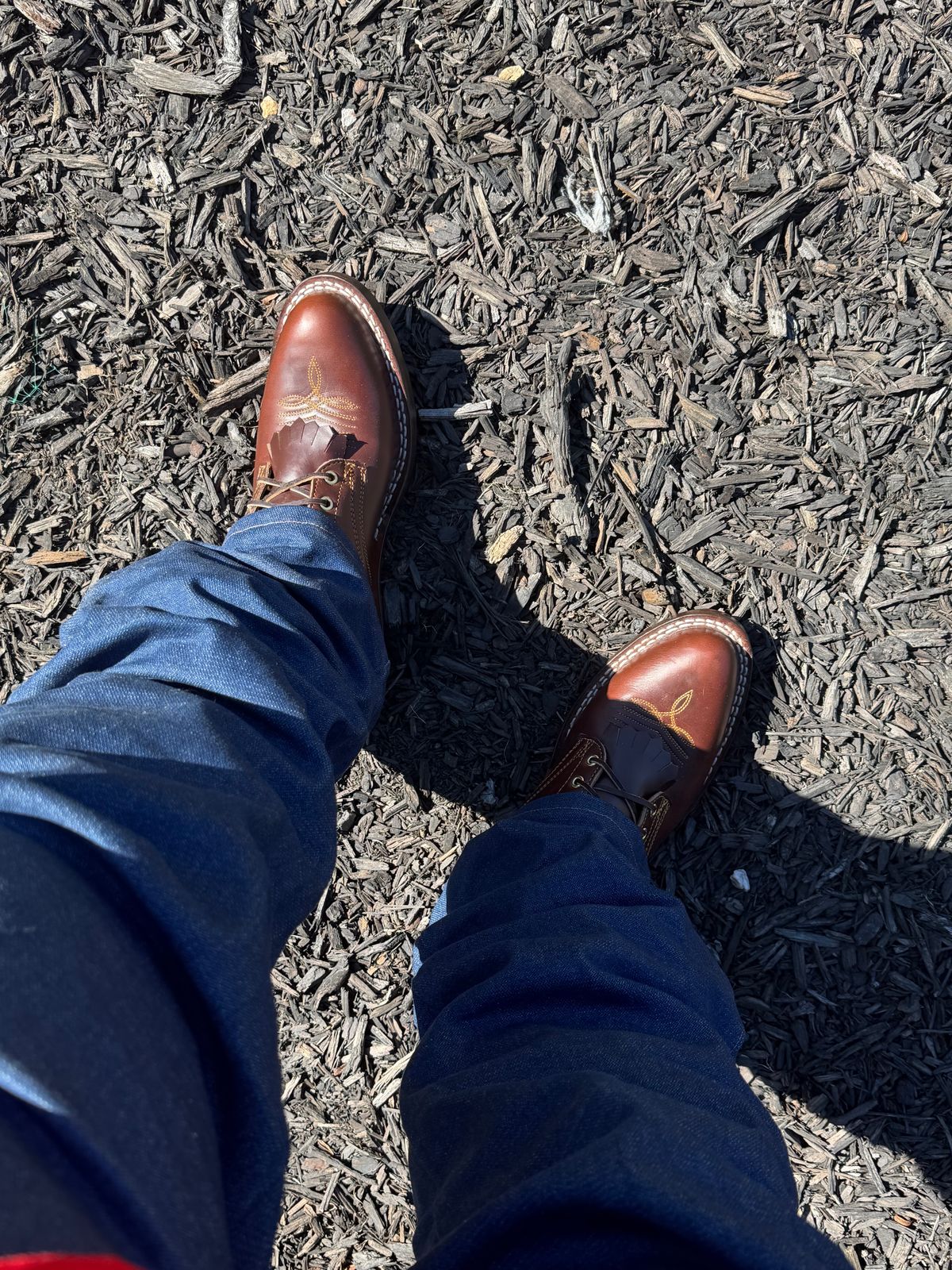 Photo by BigDawg308 on October 16, 2025 of the Frank's Boots Frontier Packer in Horween Timber Chromexcel.
