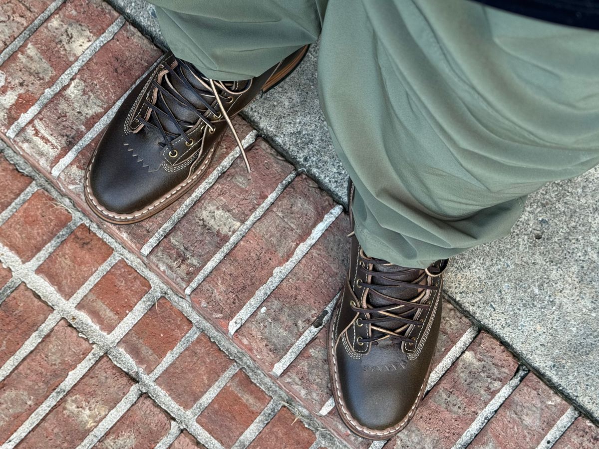 Photo by BigDawg308 on September 7, 2025 of the White's x Division Road LTT Lineman 350 in Horween Olive Waxed Flesh.