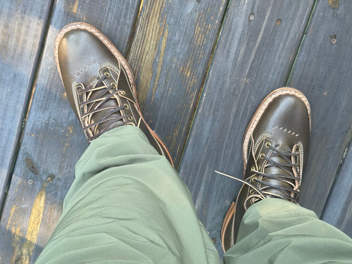 Photo by BigDawg308 on September 7, 2025 of the White's x Division Road LTT Lineman 350 in Horween Olive Waxed Flesh.