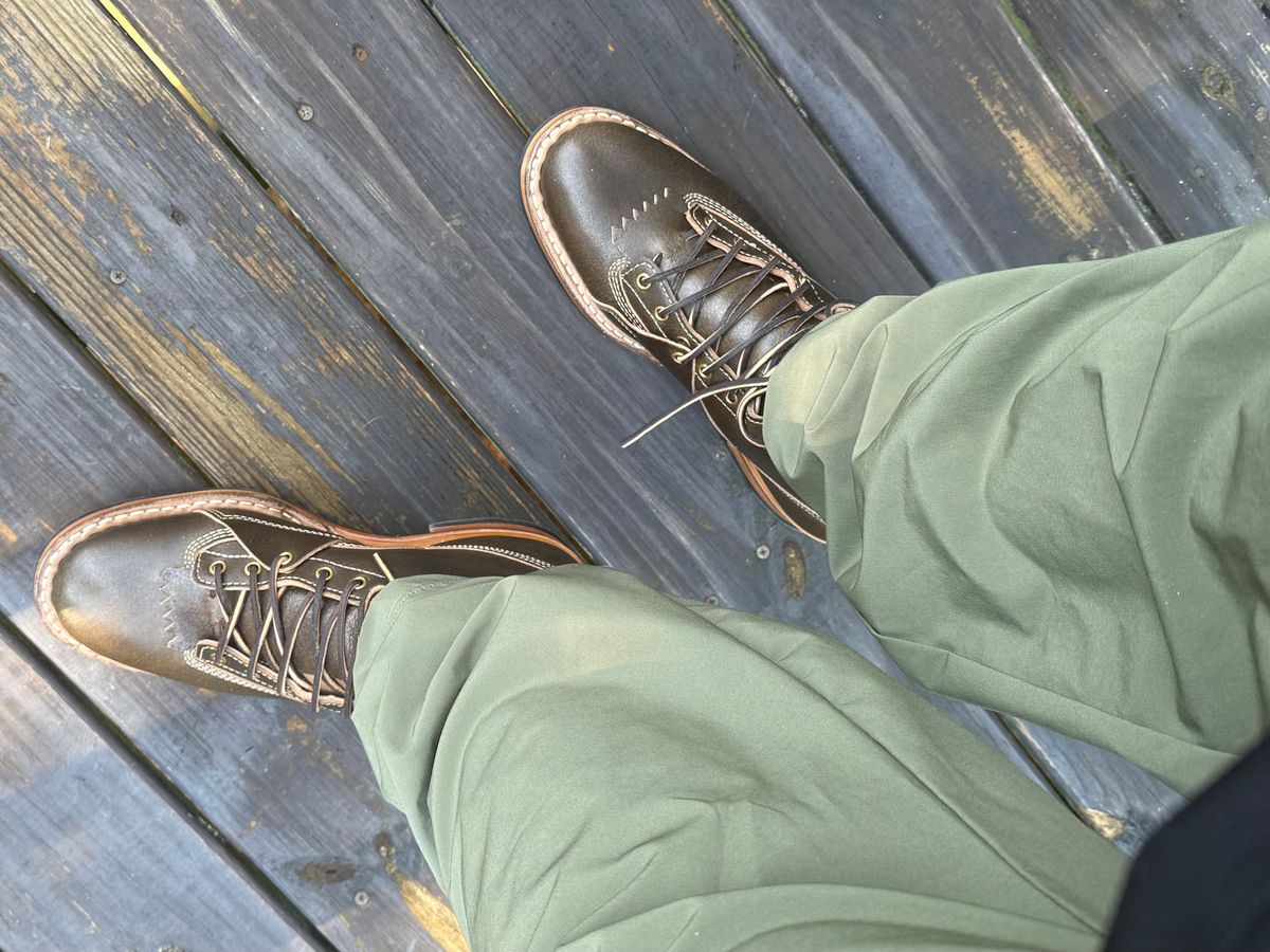 Photo by BigDawg308 on September 7, 2025 of the White's x Division Road LTT Lineman 350 in Horween Olive Waxed Flesh.