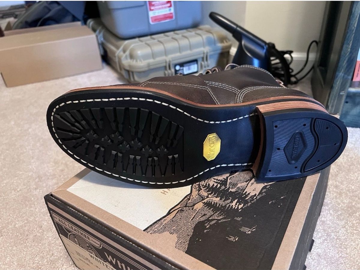 Photo by BigDawg308 on August 21, 2025 of the White's x Division Road LTT Lineman 350 in Horween Olive Waxed Flesh.