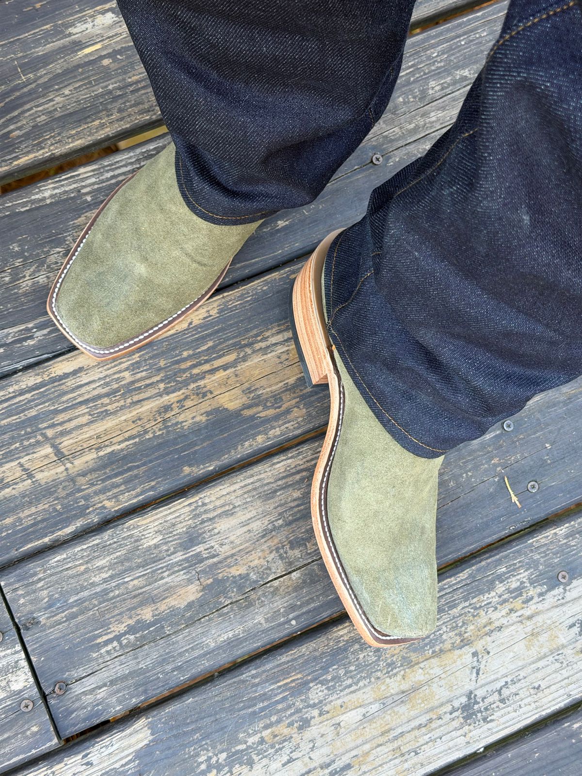 Photo by BigDawg308 on June 3, 2026 of the Olathe Boot Company Unknown Model in C.F. Stead Sage Kudu.
