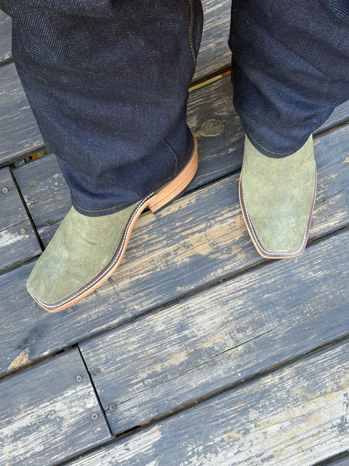 Photo by BigDawg308 on June 3, 2026 of the Olathe Boot Company Unknown Model in C.F. Stead Sage Kudu.