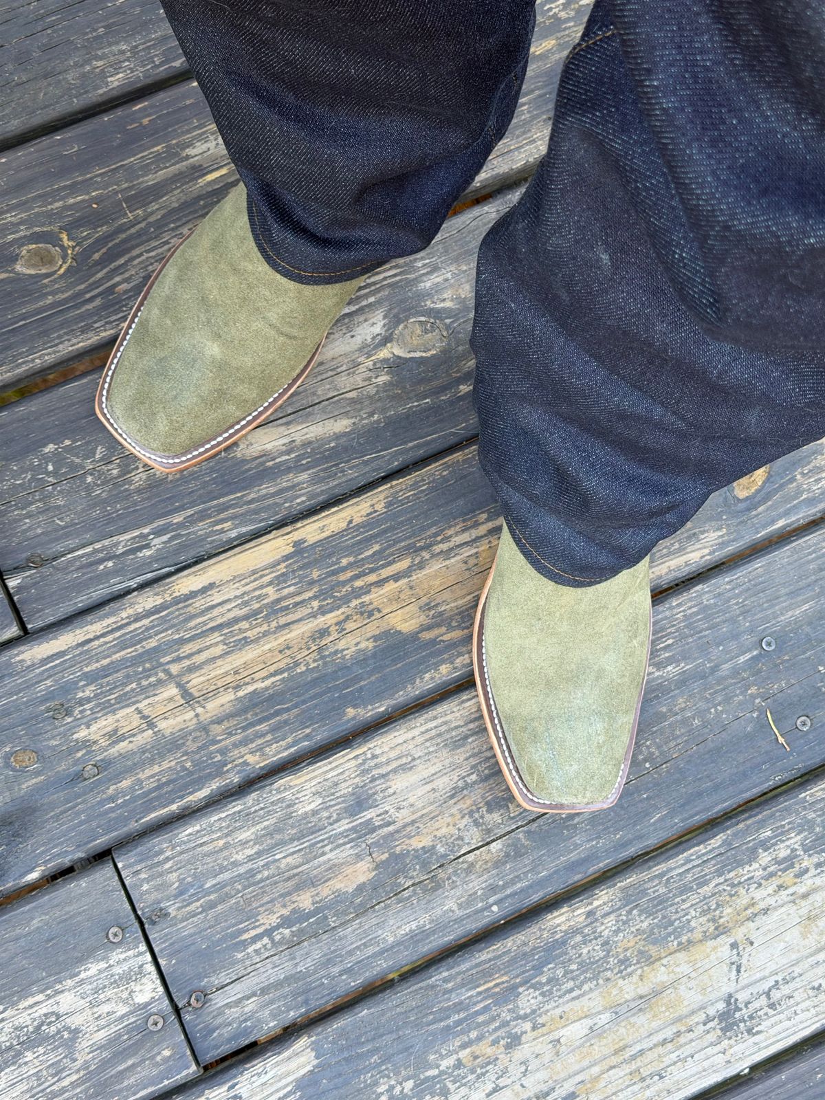 Photo by BigDawg308 on June 3, 2026 of the Olathe Boot Company Unknown Model in C.F. Stead Sage Kudu.