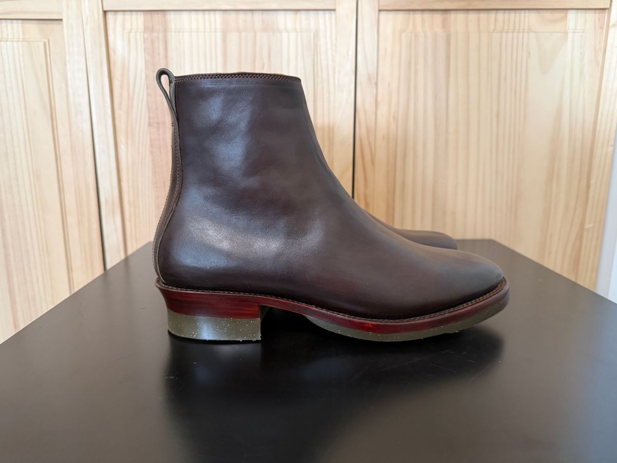 Photo by TheRealTuna on November 1, 2025 of the Fortis Boots Antasena in Maryam Muschio TPR Horsebutt.