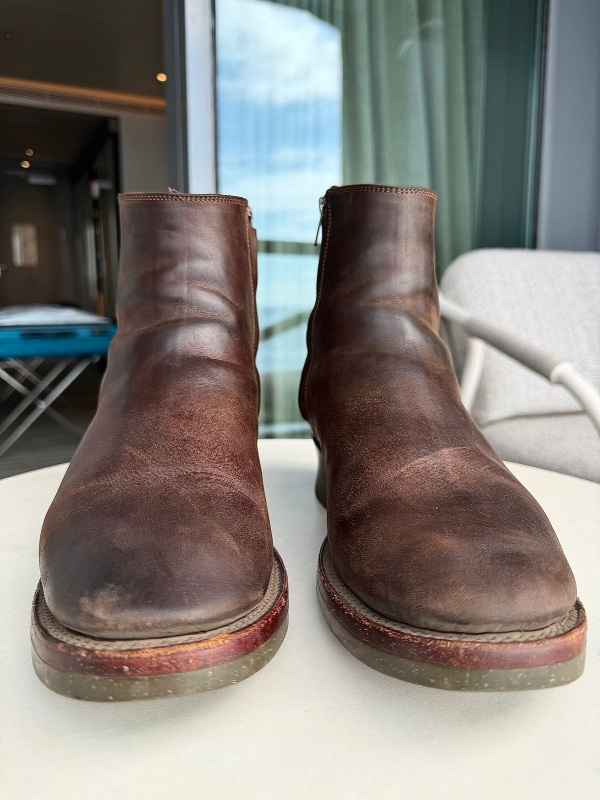 Photo by TheRealTuna on January 5, 2026 of the Fortis Boots Antasena in Maryam Muschio TPR Horsebutt.