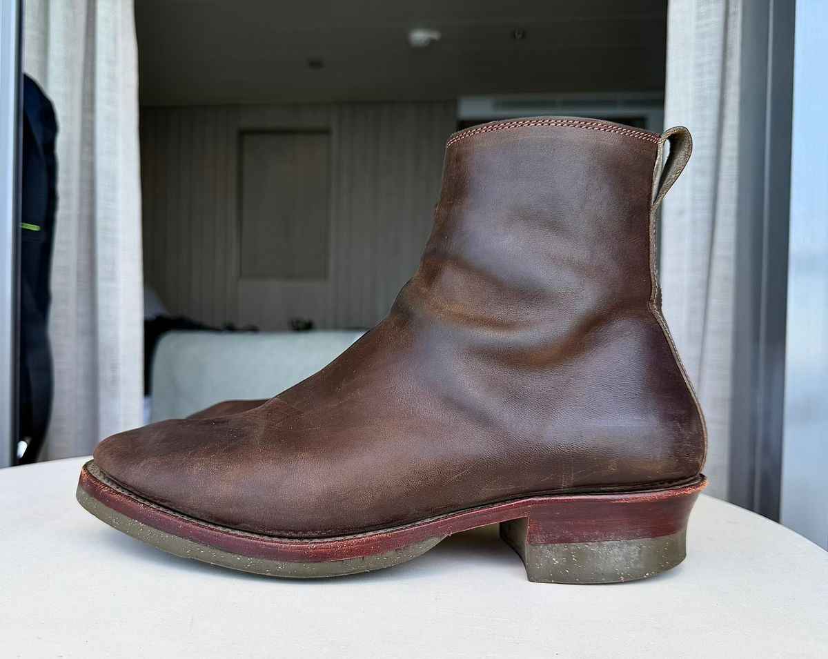 Photo by TheRealTuna on January 5, 2026 of the Fortis Boots Antasena in Maryam Muschio TPR Horsebutt.