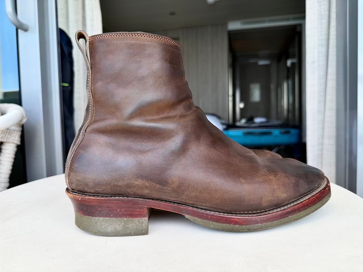 Photo by TheRealTuna on January 5, 2026 of the Fortis Boots Antasena in Maryam Muschio TPR Horsebutt.