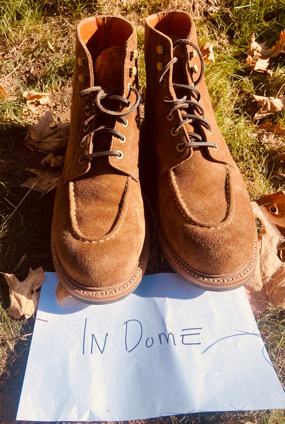 Photo by williamh on November 2, 2024 of the Grant Stone Brass Boot in Snuffe Reverse kudu.