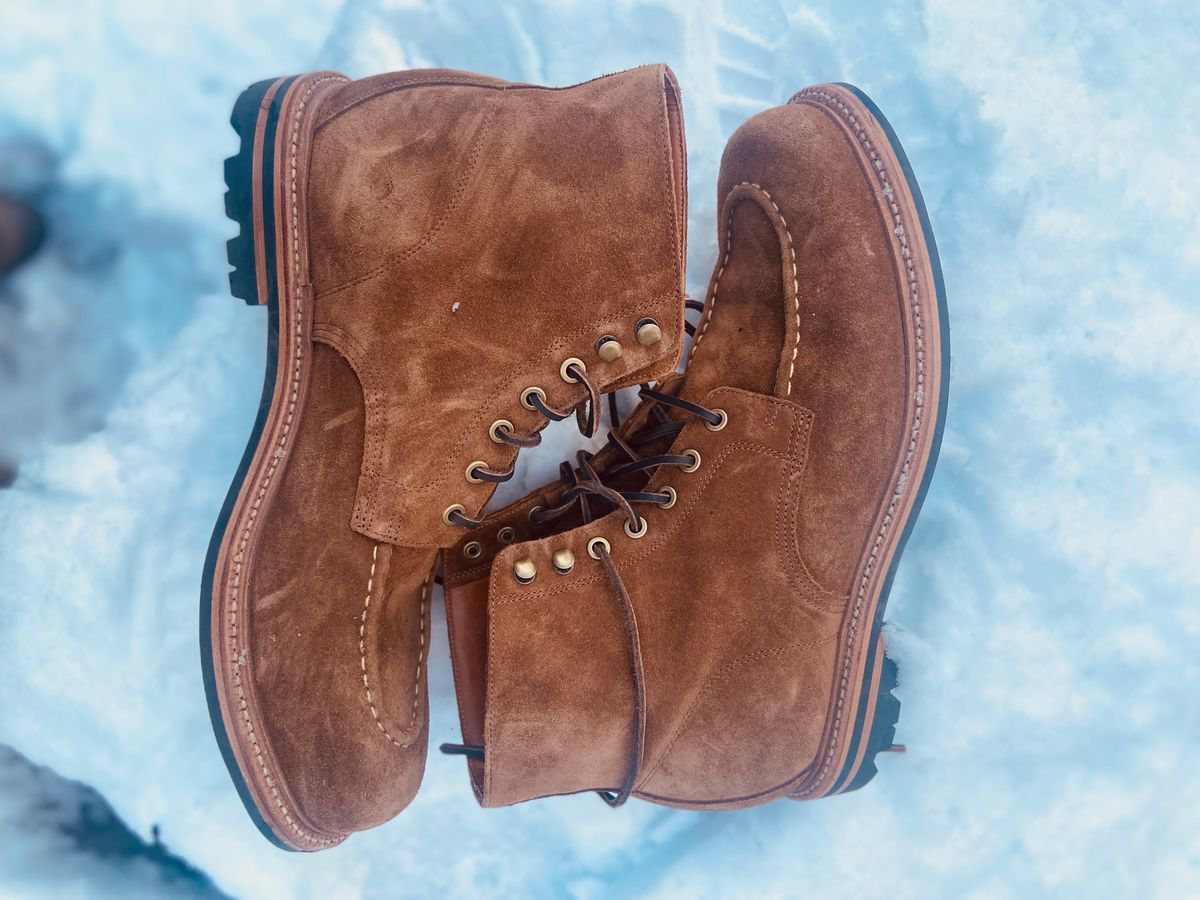 Photo by williamh on December 5, 2024 of the Grant Stone Brass Boot in Snuffe Reverse kudu.