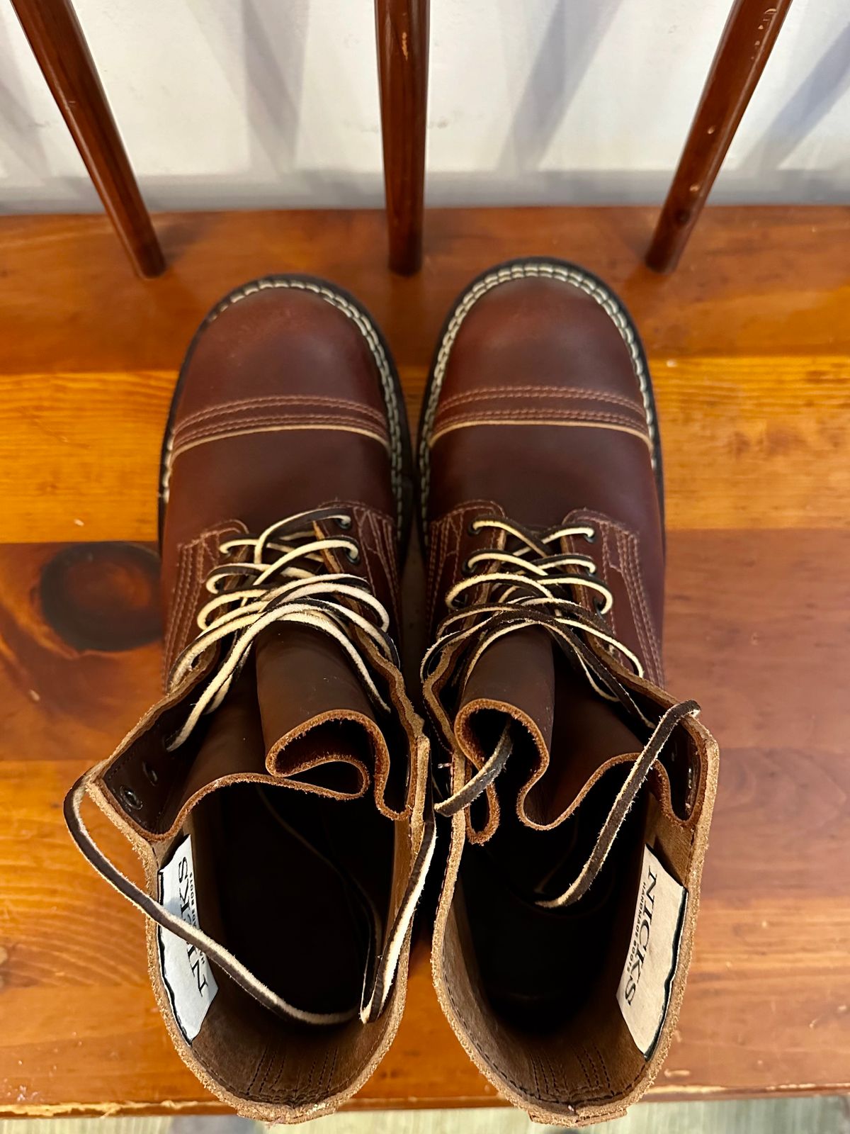 Photo by KeganThunder on October 1, 2024 of the Nicks MTO in Horween Tan Waxed Flesh.