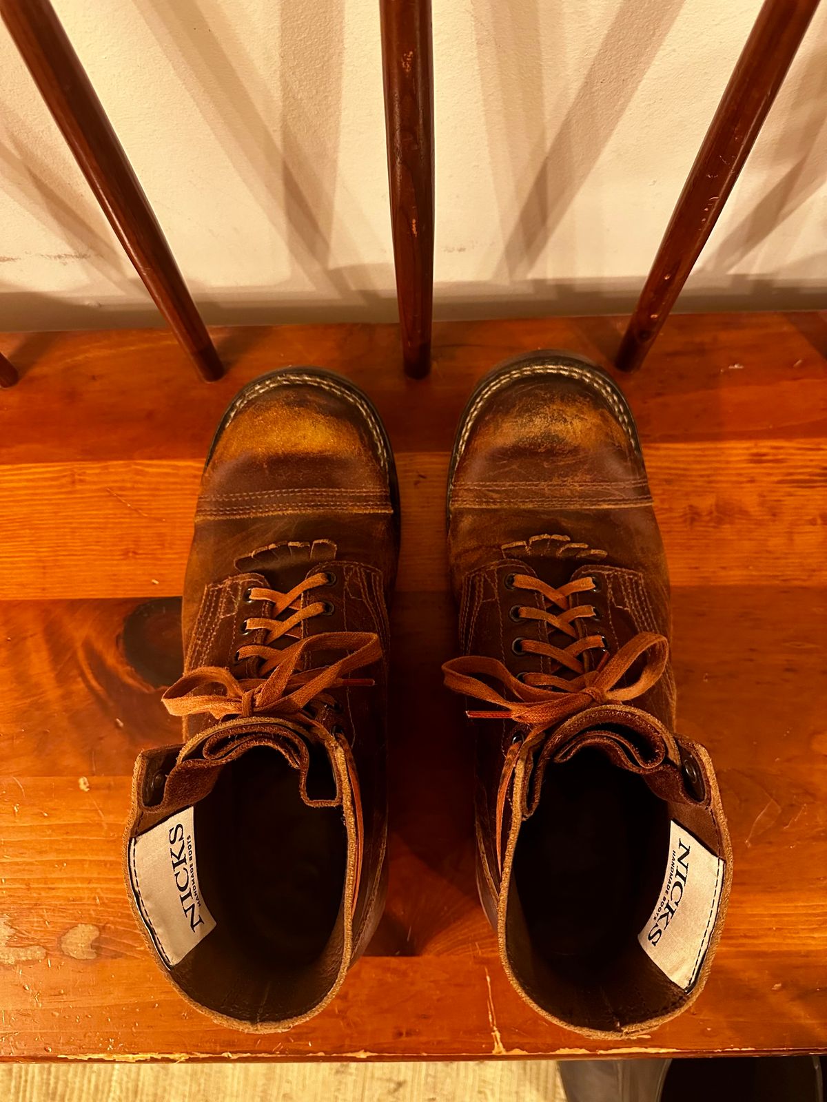 Photo by KeganThunder on December 2, 2024 of the Nicks MTO in Horween Tan Waxed Flesh.